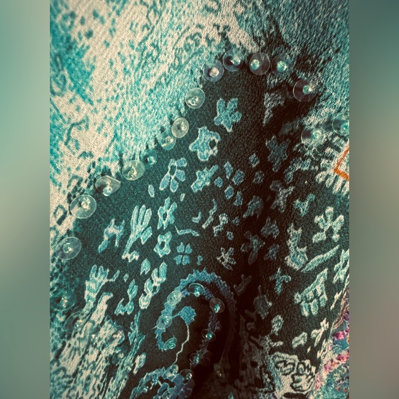 💎 NWT! Chaudry Sequin Split Sleeve Maxi Boho Dress - Picture 8 of 12